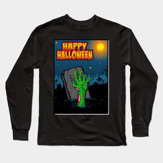 scary zombie hand Long Sleeve T-Shirt by snoddyshop